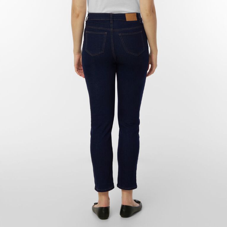 H&H Women's Mid Rise Slim Skinny Jeans, Denim Dark, hi-res