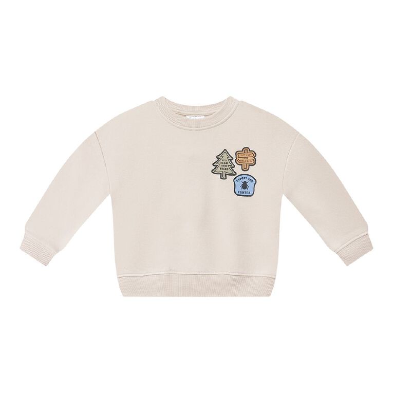 Young Original Toddler Boys' Printed Sweatshirt, Brown Light NATURE, hi-res