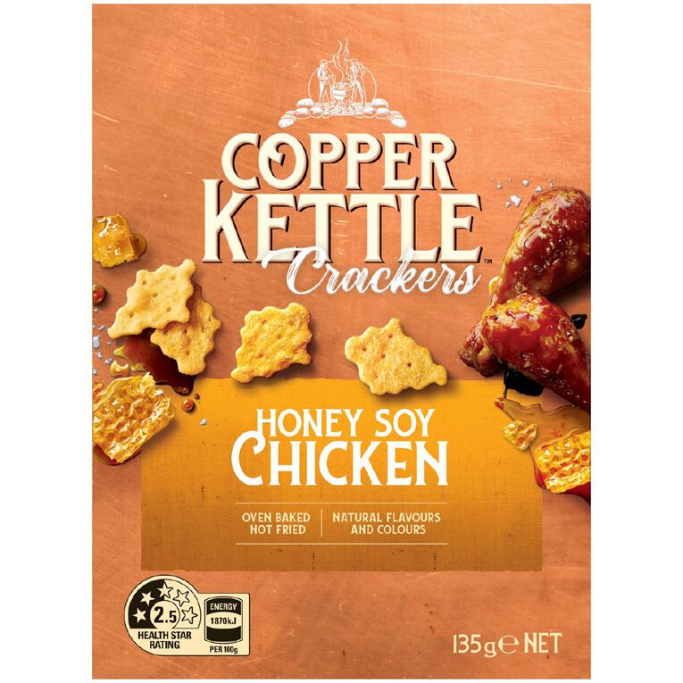 Copper Kettle Crackers Honey Soy Chicken 135g, , hi-res