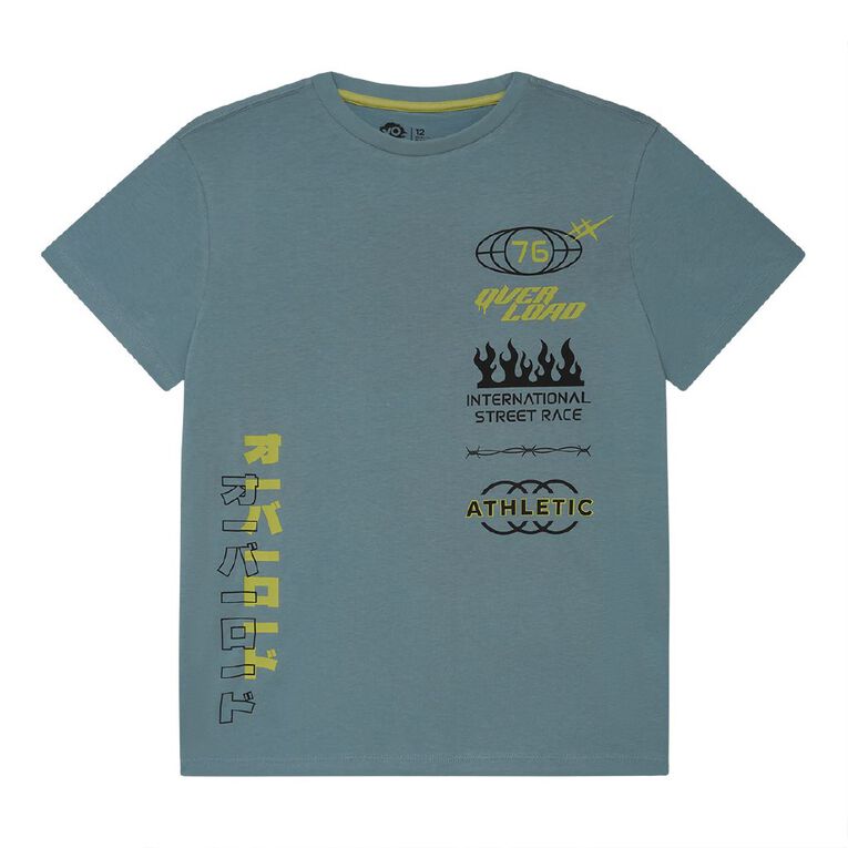 Young Original Print Short Sleeve Tee, Blue Light, hi-res