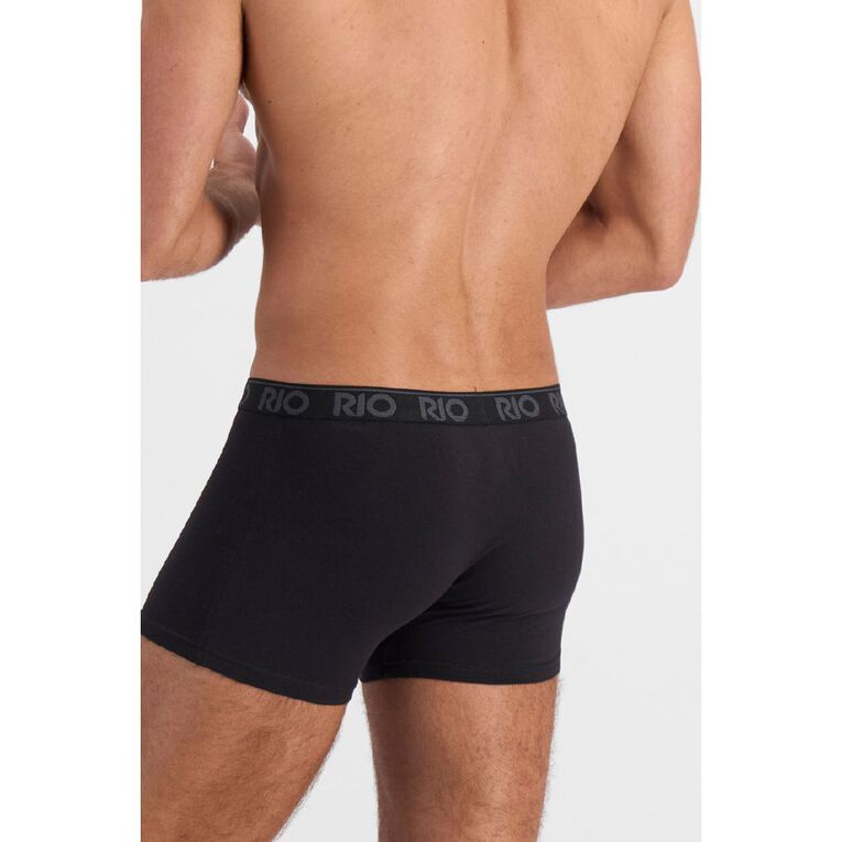 Rio Men's Hipster Trunks 3 Pack, Black, hi-res