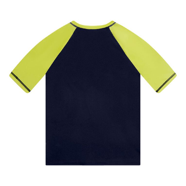 Young Original Short Sleeve Rash Vest, Green Light, hi-res