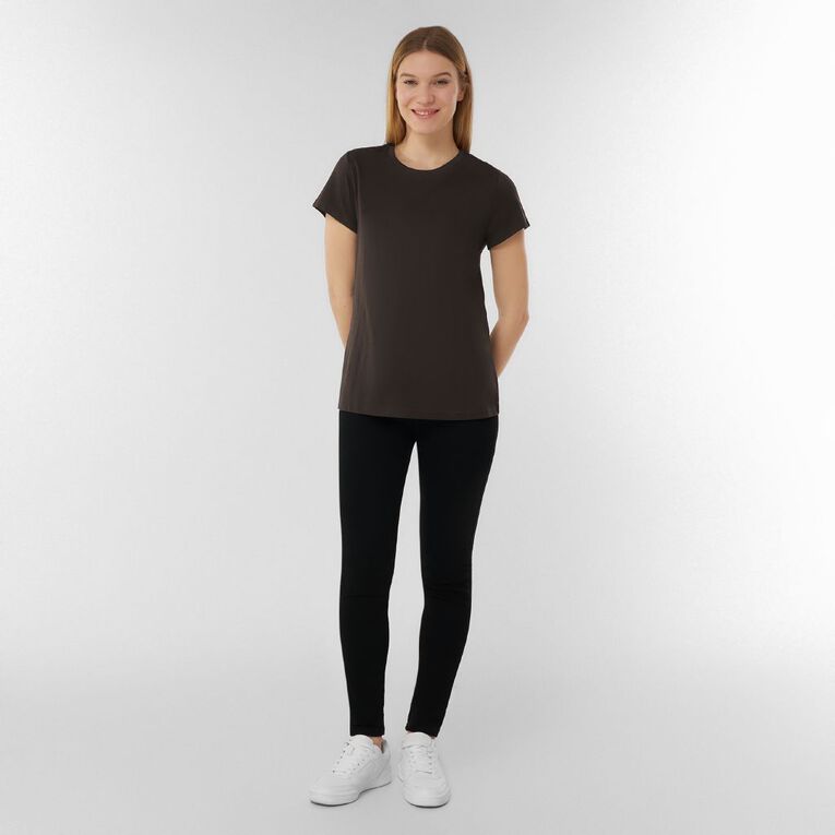 H&H Women's Short Sleeve Crew Neck Tee, Brown Dark ESPRESSO, hi-res