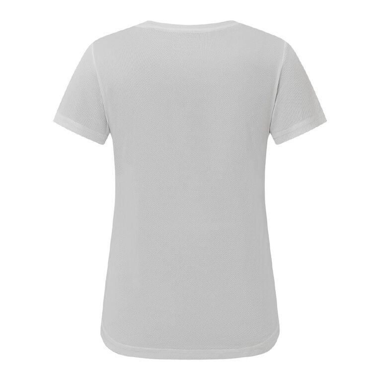 Active Intent Women's Supporter Crew Mesh Tee, White, hi-res