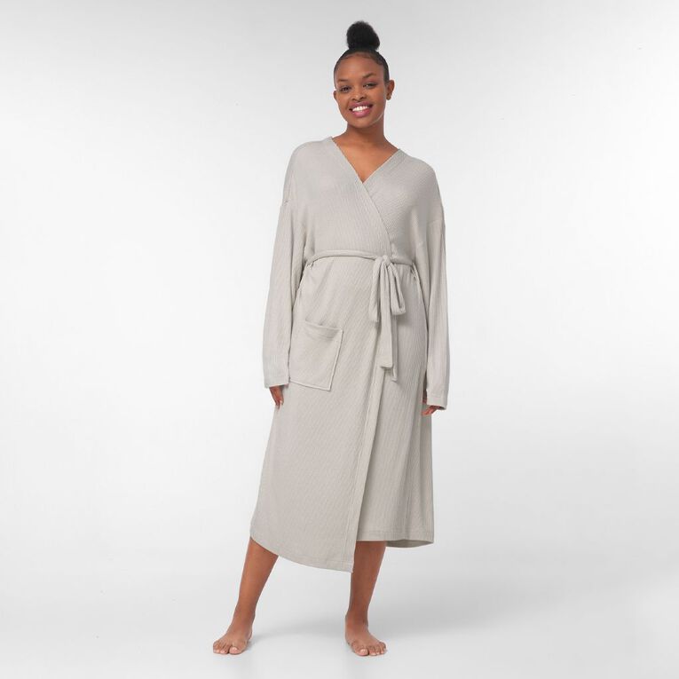 H&H Women's Soft Touch Robe, Natural, hi-res