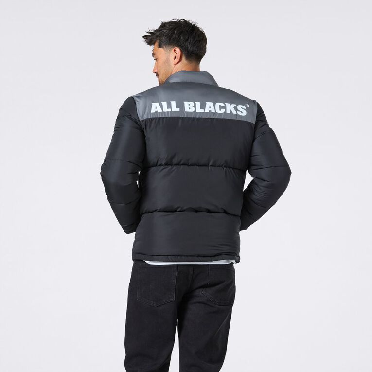 All Blacks Men's Puffer Jacket, Black/Grey, hi-res