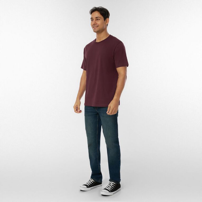 H&H Men's Regular Fit Crew Neck Tee, Red Dark, hi-res