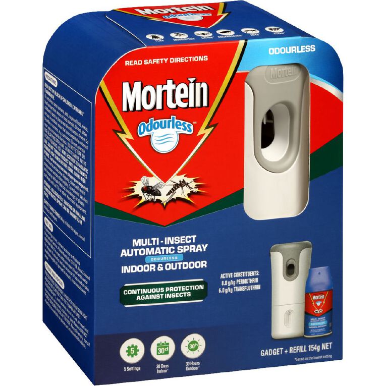 Mortein Indoor and Outdoor Auto Insect Control System Odourless 154G, , hi-res
