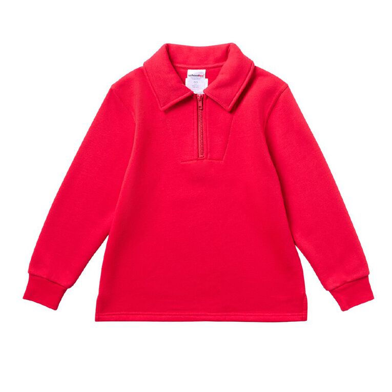 Schooltex Kids' Zip Fleece Tunic, Red Mid, hi-res