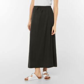 H&H Women's Long Linen Blend Skirt