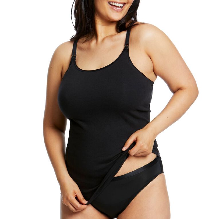 Love Luna Maternity Removeable Pad Cami, Black, hi-res