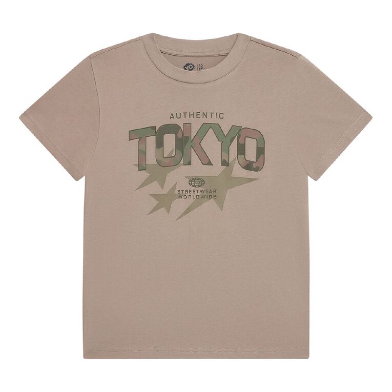 Young Original Short Sleeve Print Tee, Brown Light, hi-res