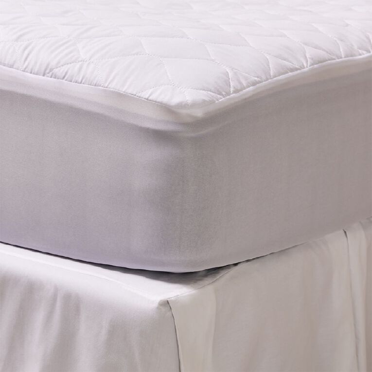 Living & Co Mattress Protector Microfibre Fitted White Single, , hi-res