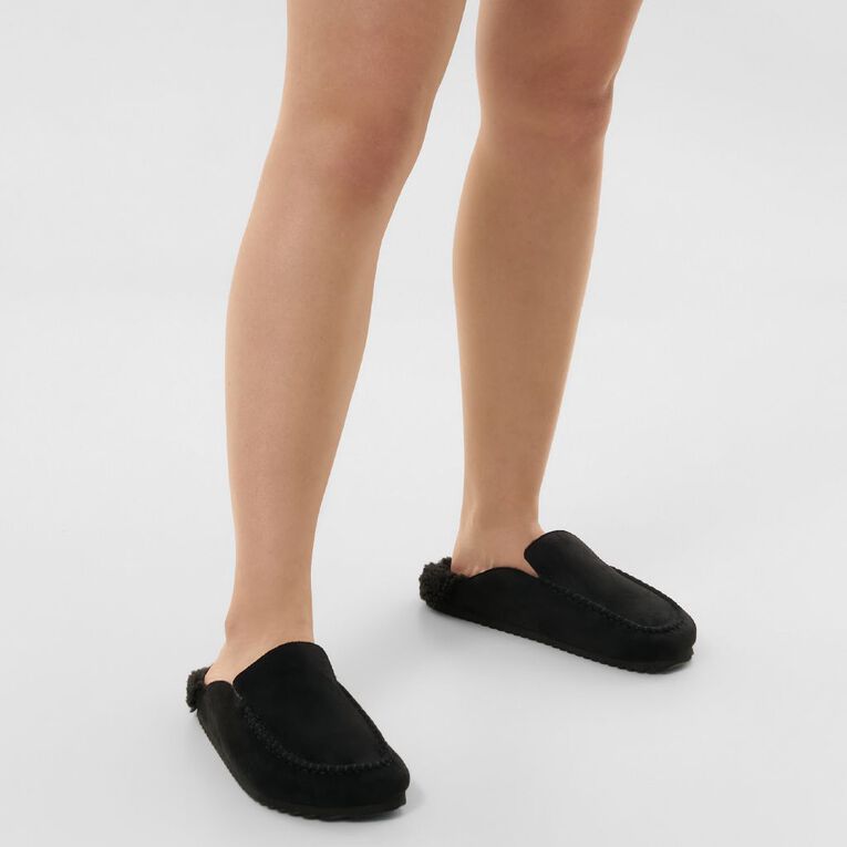 H&H Women's Cathy Scuff Slippers, Black, hi-res