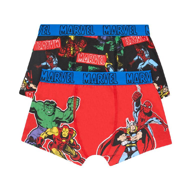 Marvel Boys' Trunks 2 Pack, Red Dark, hi-res