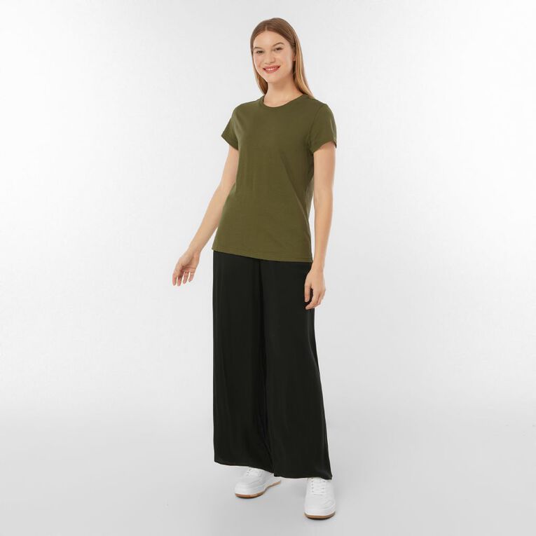 H&H Women's Short Sleeve Crew Neck Tee, Green Dark, hi-res