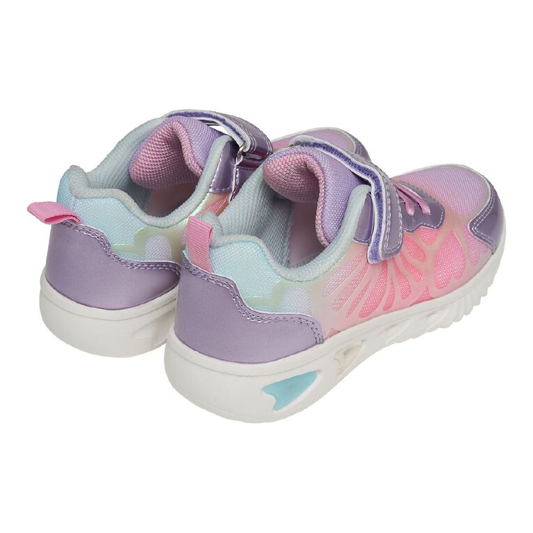 Young Original Senior Kids' Butterfly Light Up Sneakers, Purple Light, hi-res
