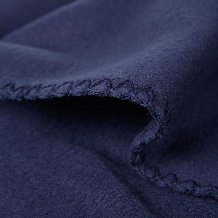 Living & Co Polar Fleece Throw Navy 127cm x 152cm, , hi-res