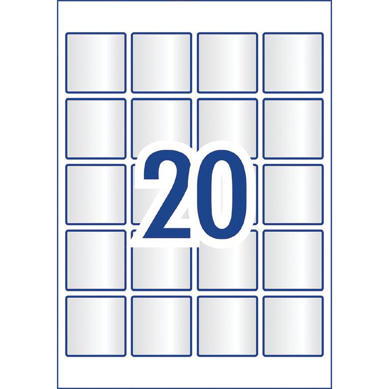 Avery Square Labels Crystal Clear 200 Labels