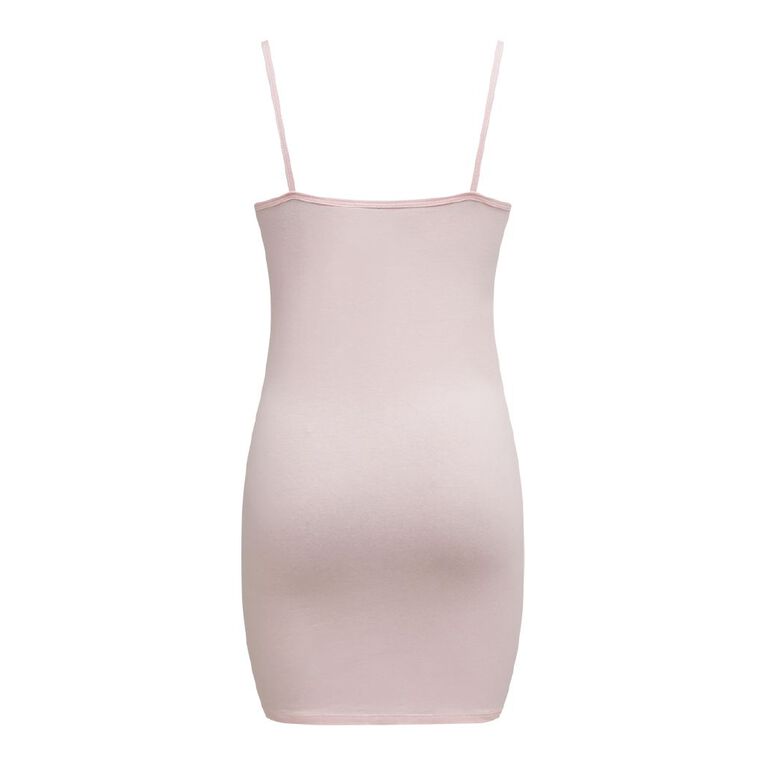H&H Essentials Women's Stretch Cotton Longline Cami, Pink Light, hi-res