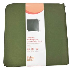 Living & Co Outdoor Cushion Chair Pad 2 Pack Texture Green 40cm x 40cm