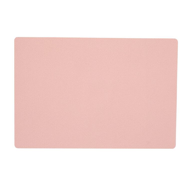 Living & Co Faux Leather Reversible Placemat Charcoal Pink/Grey 40cm, , hi-res