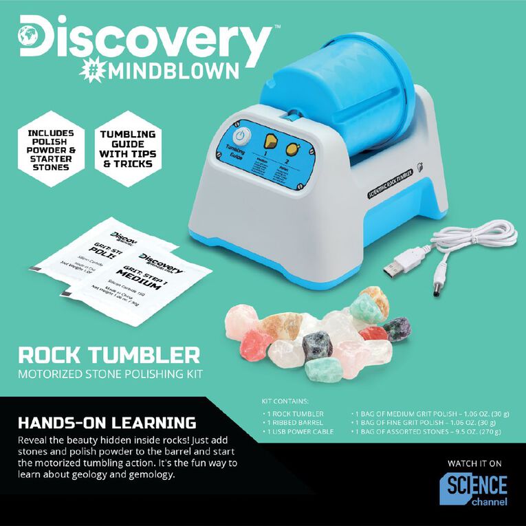 Discovery Kids Mindblown Rock Tumbler Scientific, , hi-res