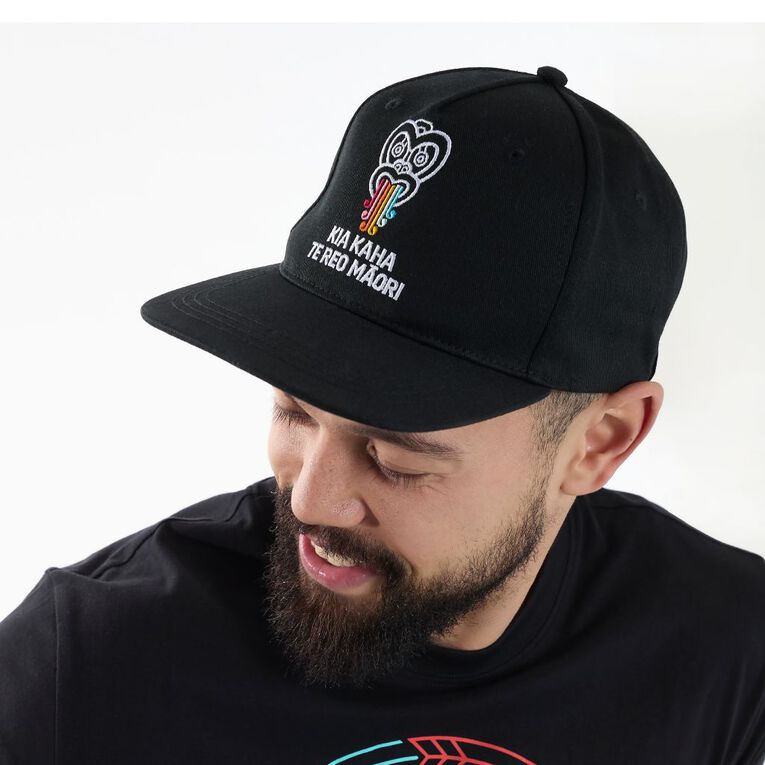 MLC Kia Kaha Te Reo Maori Adults' Cap, Black, hi-res