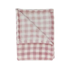 Babywise Coral Fleece Blanket 100cm x 75cm Gingham
