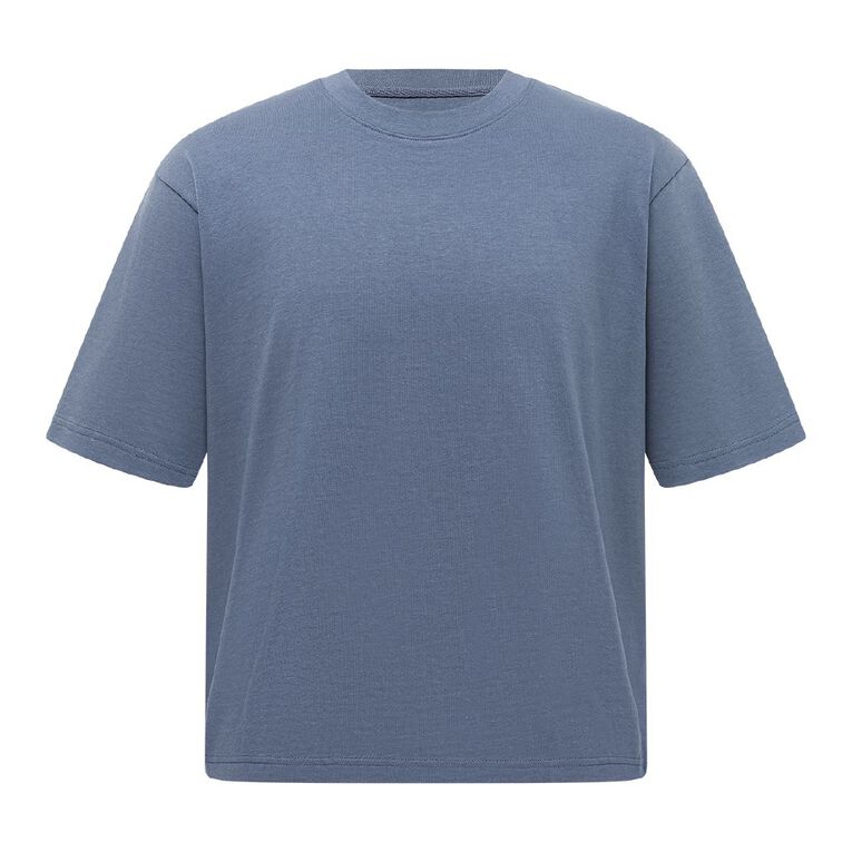 Garage Men's Heavyweight Boxy Crop Tee, Blue Mid, hi-res