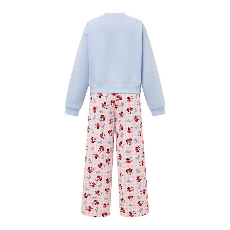 Minnie Mouse Women's Sweater and Flannelette Pants Pyjama Set, Blue Light, hi-res