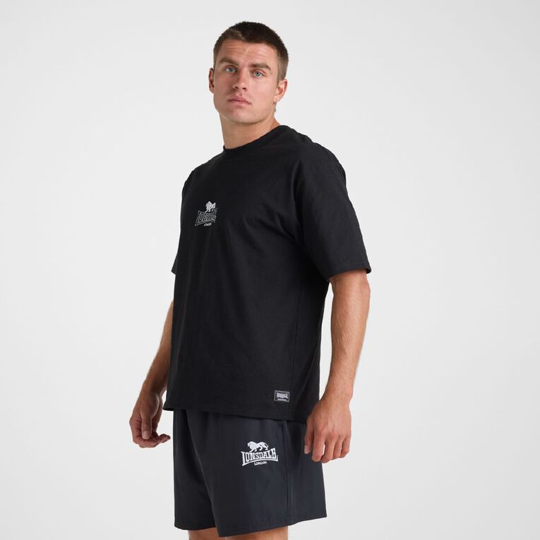 Lonsdale Men's Varsity Tee, Black, hi-res
