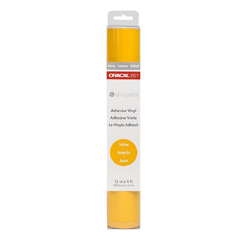 Silhouette Oracle 651 Vinyl Glossy Permanent 12in x 4ft Yellow, , hi-res