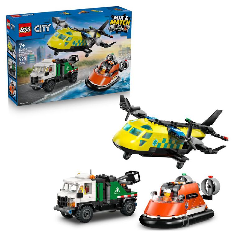 LEGO CITY Airplane Service Truck & Hovercraft Remix 60505, , hi-res