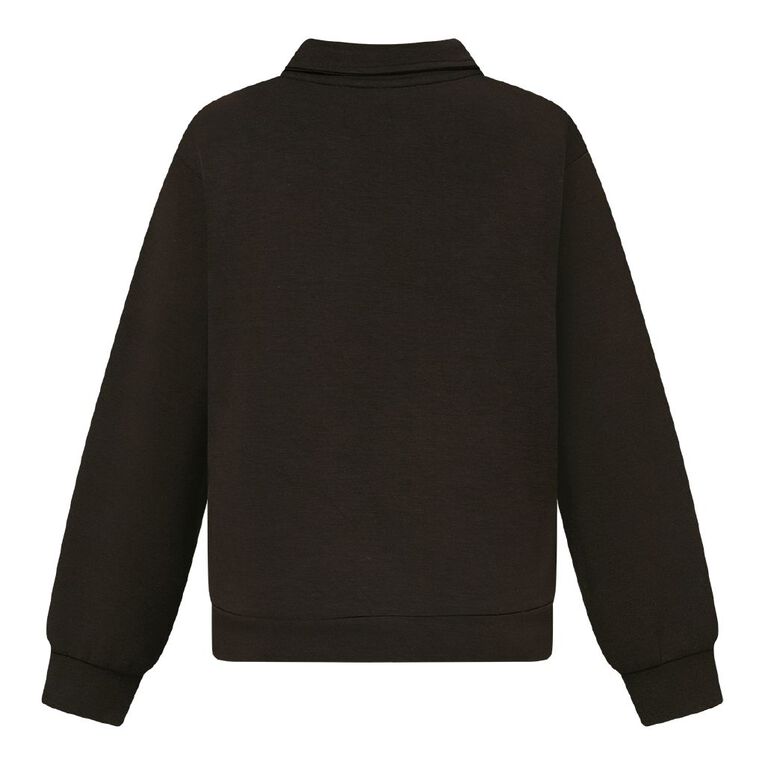 H&H Women's Long Sleeve Modal Blend Polo, Brown Dark, hi-res
