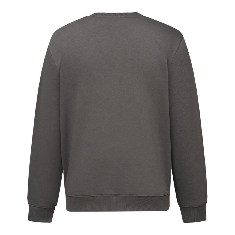 H&H Men's Plain Crew Sweatshirt, Grey Dark, hi-res
