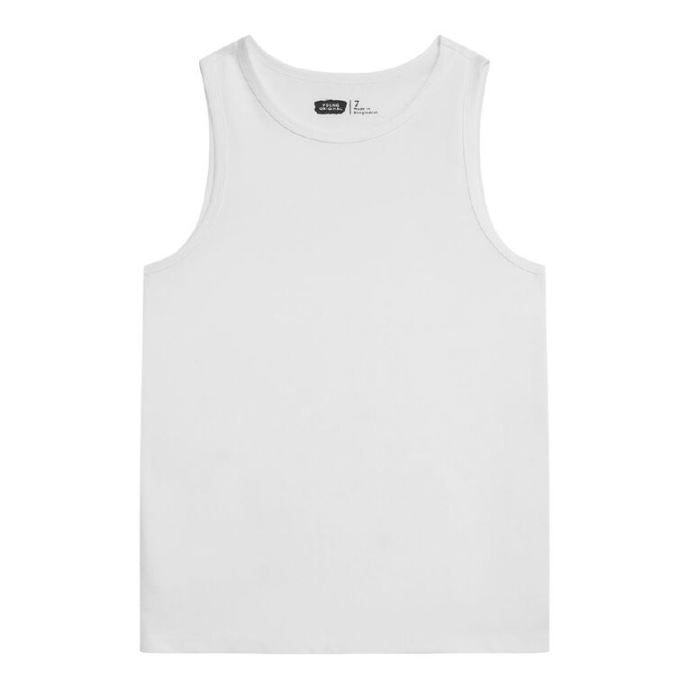 Young Original Plain Singlet, White, hi-res