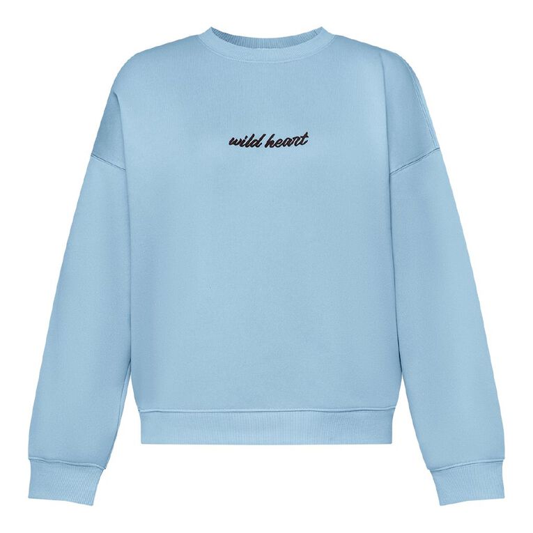 Garage Women's Fresh Fleece Crew, Blue Mid, hi-res