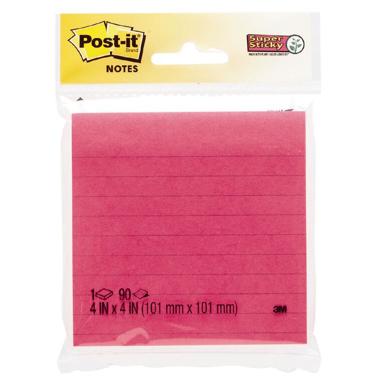 Post-It Super Sticky Lined Notes Assorted, , hi-res