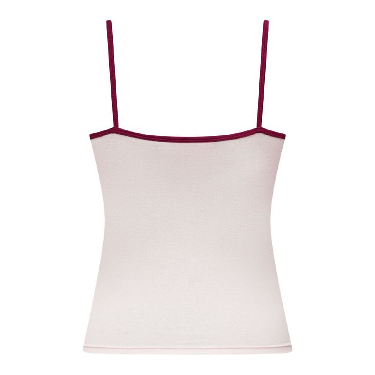 Garage Women's Contour Contrast Trim Camisole, Pink Light, hi-res