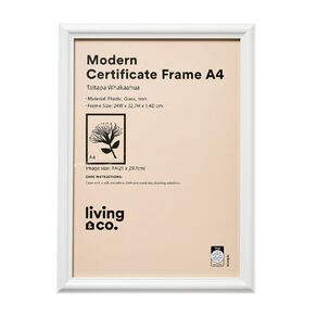 Living & Co Modern Certificate Frame White A4
