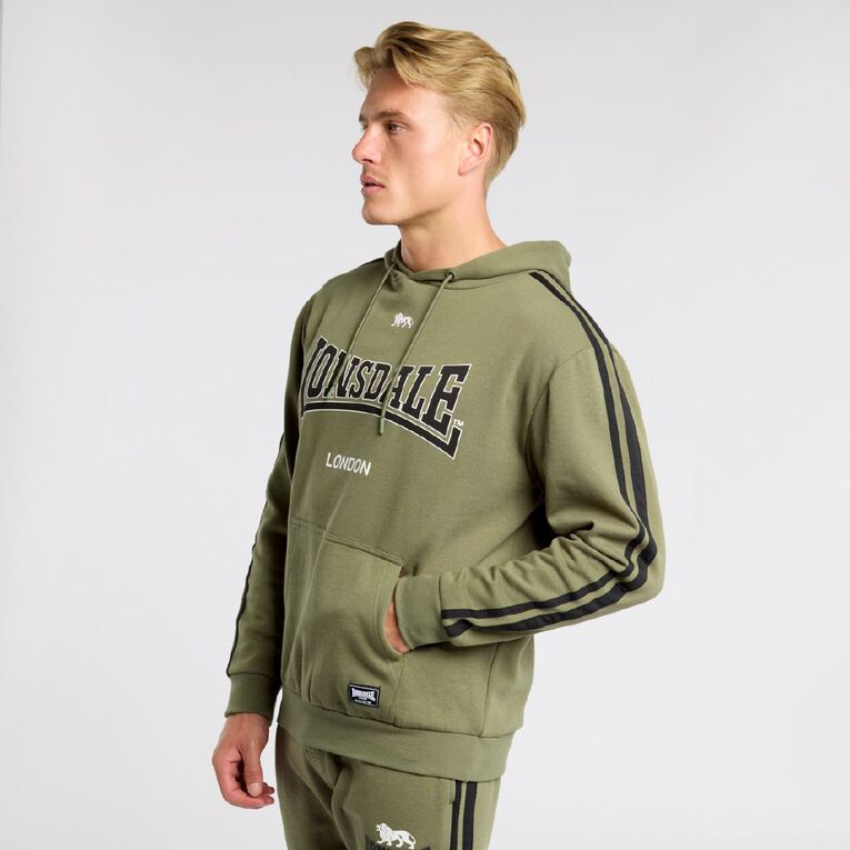 Lonsdale Men's London Hoodie, Green Dark, hi-res