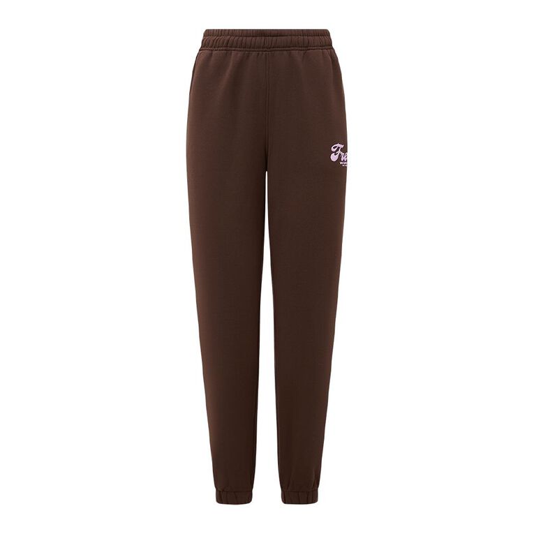 H&H Women's Fresh Fleece Trackpants, Brown Dark, hi-res