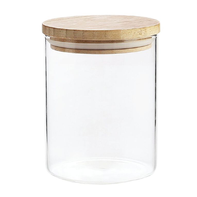 Living & Co Glass Canister with Bamboo Lid 700ml, , hi-res