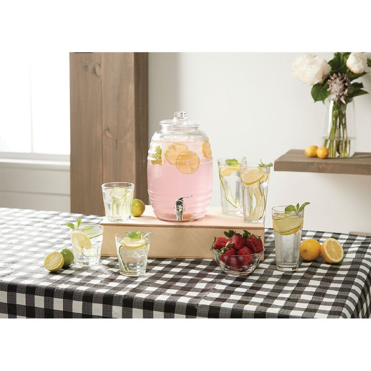 Living & Co Glass Drinks Dispenser Clear 5.2L, , hi-res