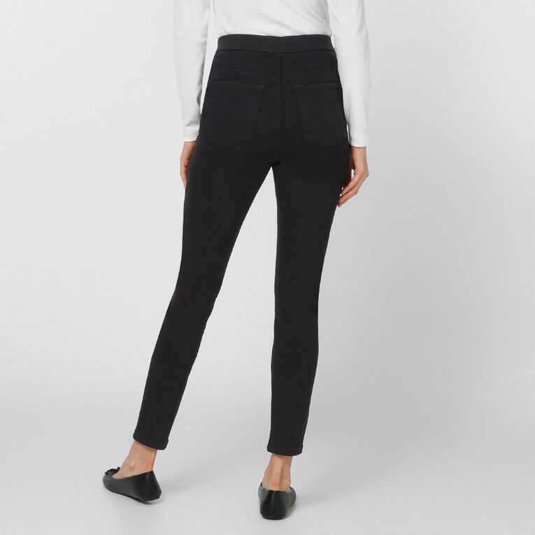 H&H Women's Slim Waistband Jeggings, Black, hi-res