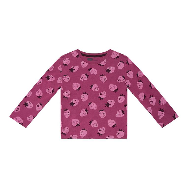 Young Original Relaxed Fit Long Sleeve All Over Print Tee, Pink Dark, hi-res