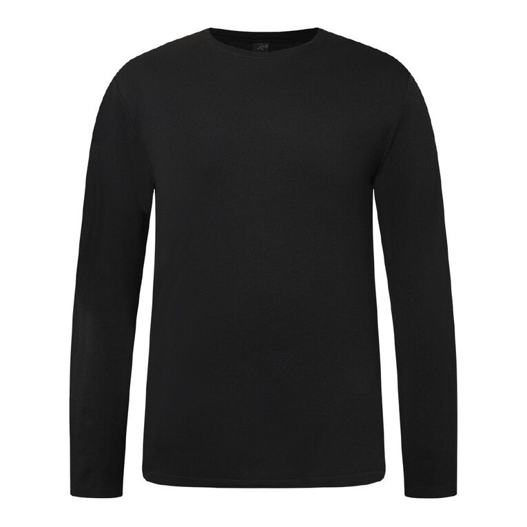 Active Intent Men's Longsleeve Stretch Tee, Black, hi-res