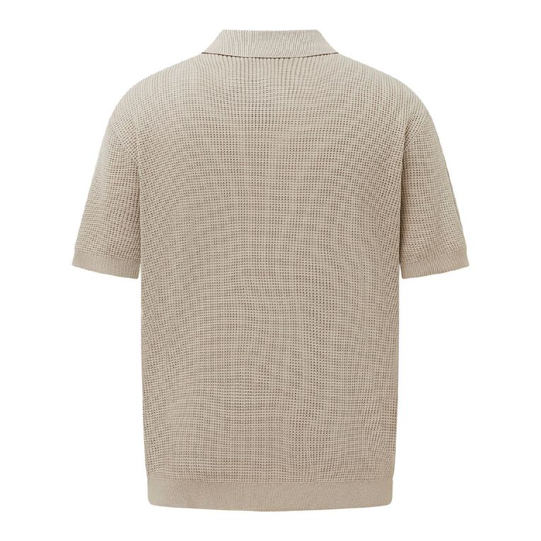 H&H Knitted Polo, Brown Light, hi-res