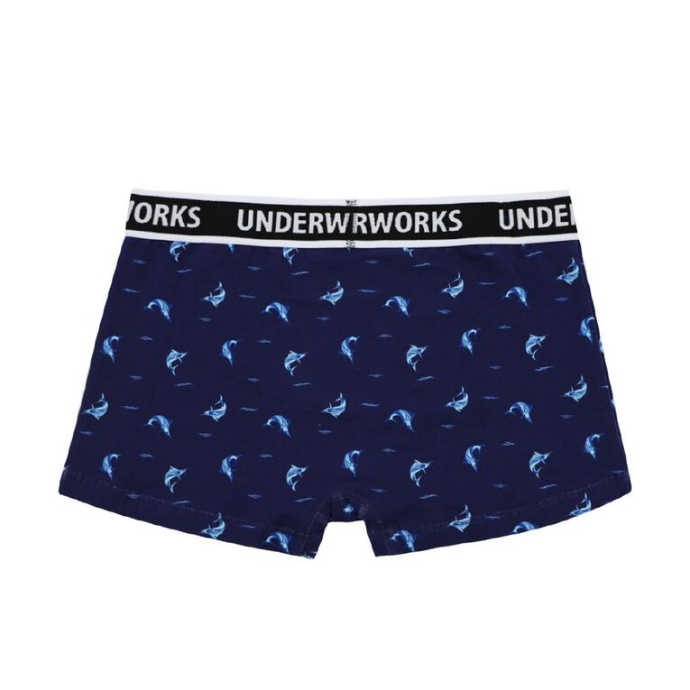 Underworks Men's Fly Front Trunks 3 Pack, Blue Dark, hi-res